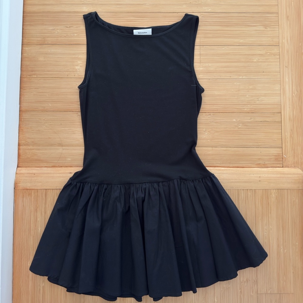 Reformation Delfina Ruffles Peplum Dress
